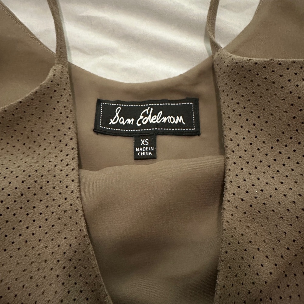 Sam Edelman Taupe Perforated Blouse